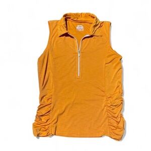 Slazenger Sleeveless Half-Zip Ruched Tank - Orange